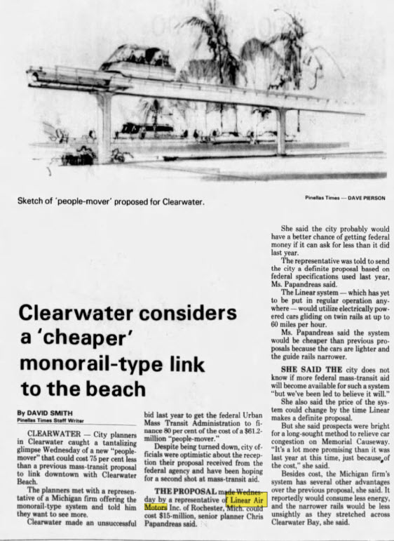 Linear Air Motors - July 1977 Article On Proposal